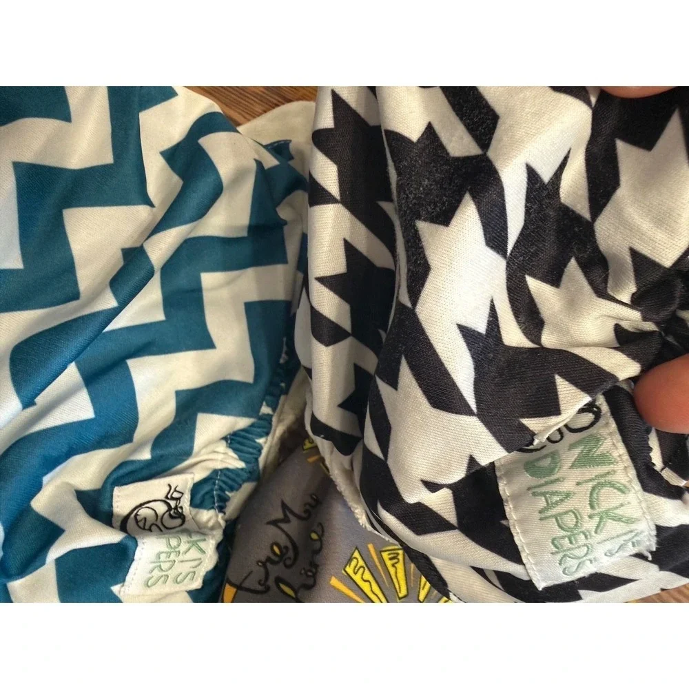 Nicki's Diapers Cloth Diaper Bundle Kids OS Multicolor Houndstooth Chevron Sun